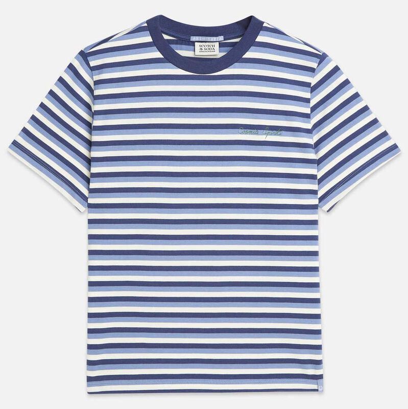Scotch & Soda Yarn Dye Striped Regular Fit T-Shirt image number 2